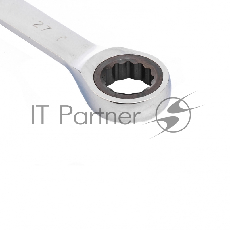 Ключ комбинированный трещоточный, 27 мм, CrV зеркальный хром// Matrix