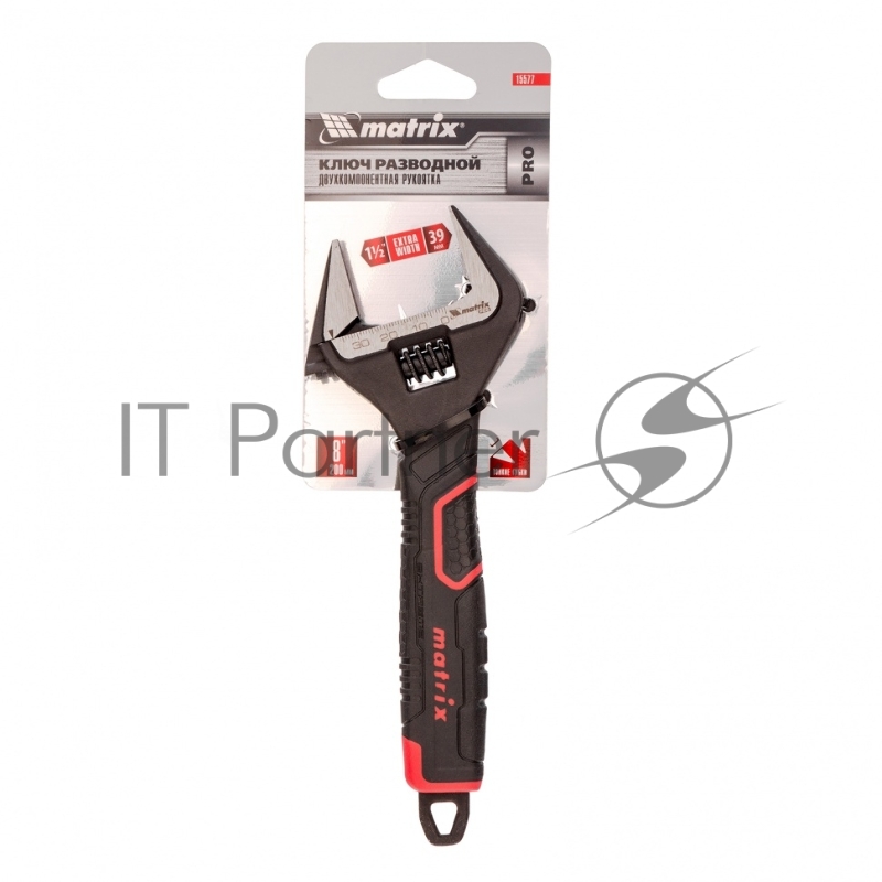 Ключ разводной, тонкие губки, фосфатированный, 2-х комп рукоятка, 200 мм, PRO// Matrix