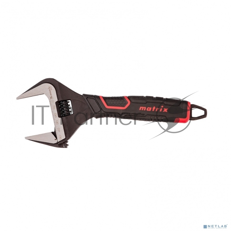 Ключ разводной, тонкие губки, фосфатированный, 2-х комп рукоятка, 250 мм, PRO// Matrix