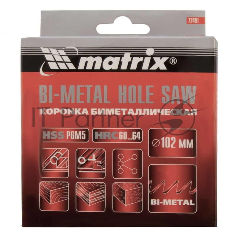 Коронка BIMETAL, 102 мм// Matrix