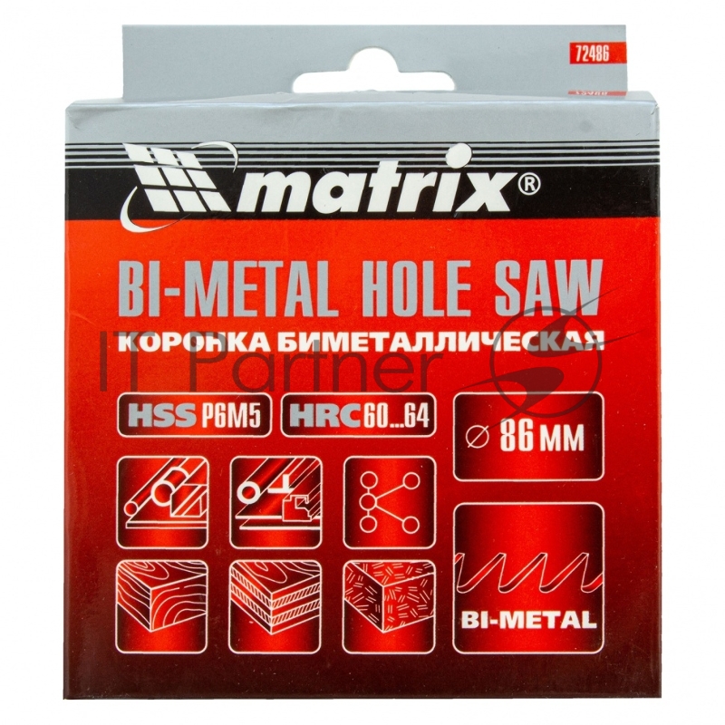 Коронка BIMETAL, 86 мм// Matrix