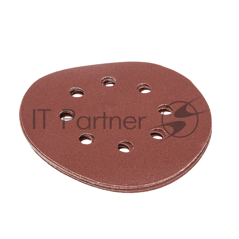 Круг абразивный на ворсовой подложке под липучку, перфорированный, P 180, 125 мм, 5 шт.// Matrix