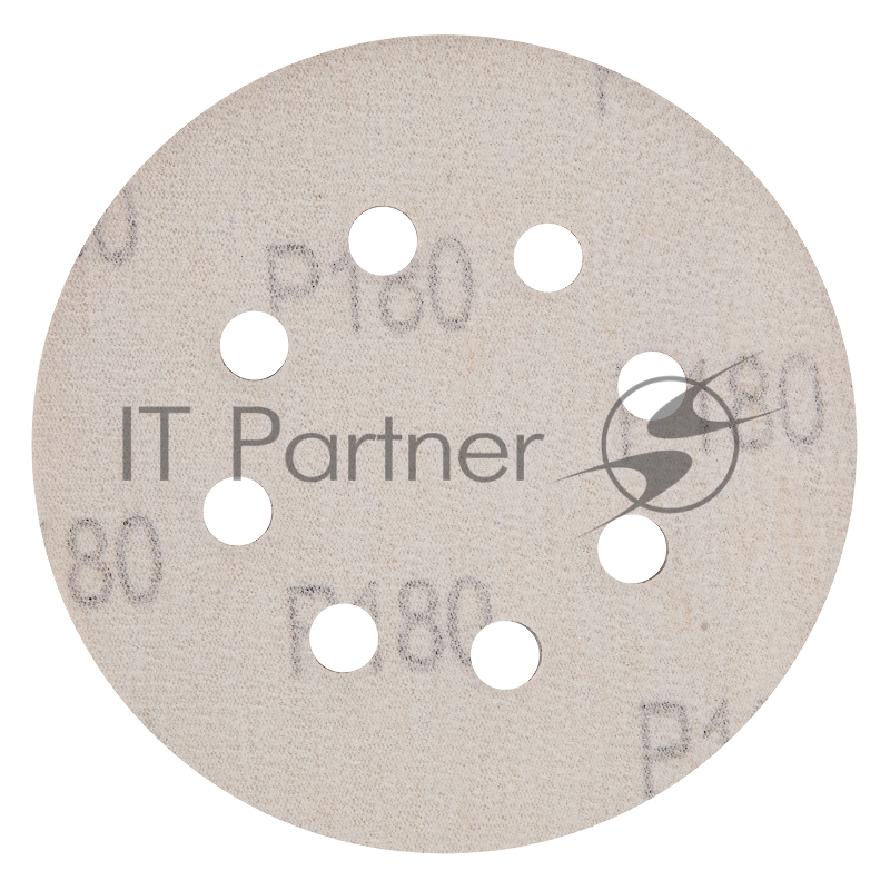 Круг абразивный на ворсовой подложке под липучку, перфорированный, P 180, 125 мм, 5 шт.// Matrix