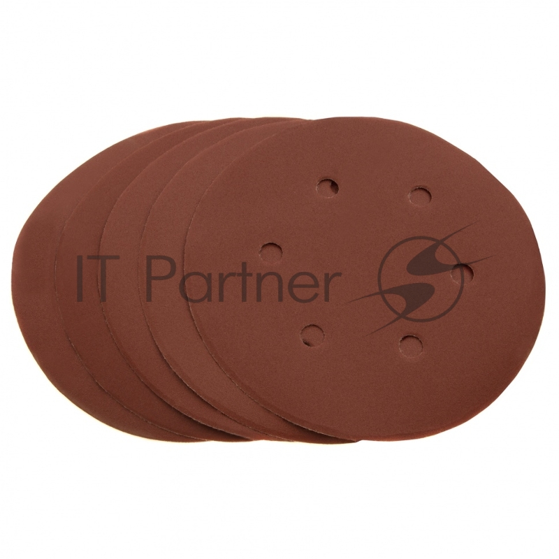 Круг абразивный на ворсовой подложке под липучку, перфорированный, P 220, 150 мм, 5 шт.// Matrix