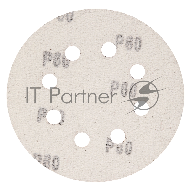 Круг абразивный на ворсовой подложке под липучку, перфорированный, P 60, 125 мм, 5 шт.// Matrix