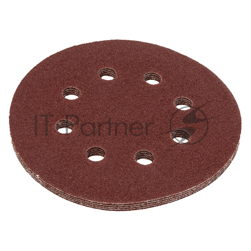 Круг абразивный на ворсовой подложке под липучку, перфорированный, P 60, 125 мм, 5 шт.// Matrix