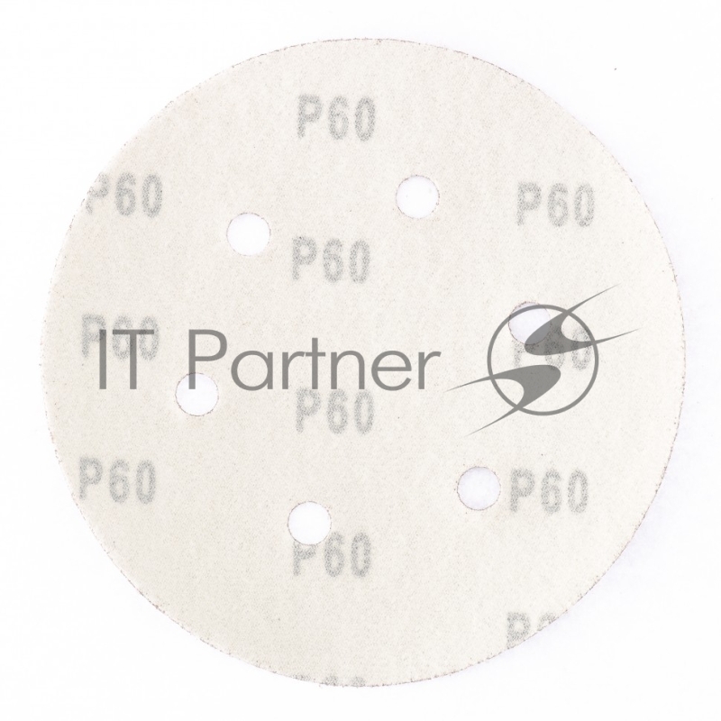 Круг абразивный на ворсовой подложке под липучку, перфорированный, P 60, 150 мм, 5 шт.// Matrix
