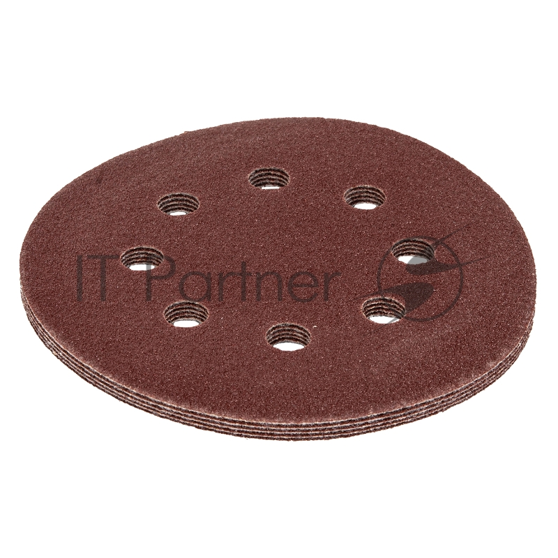 Круг абразивный на ворсовой подложке под липучку, перфорированный, P 80, 125 мм, 5 шт.// Matrix