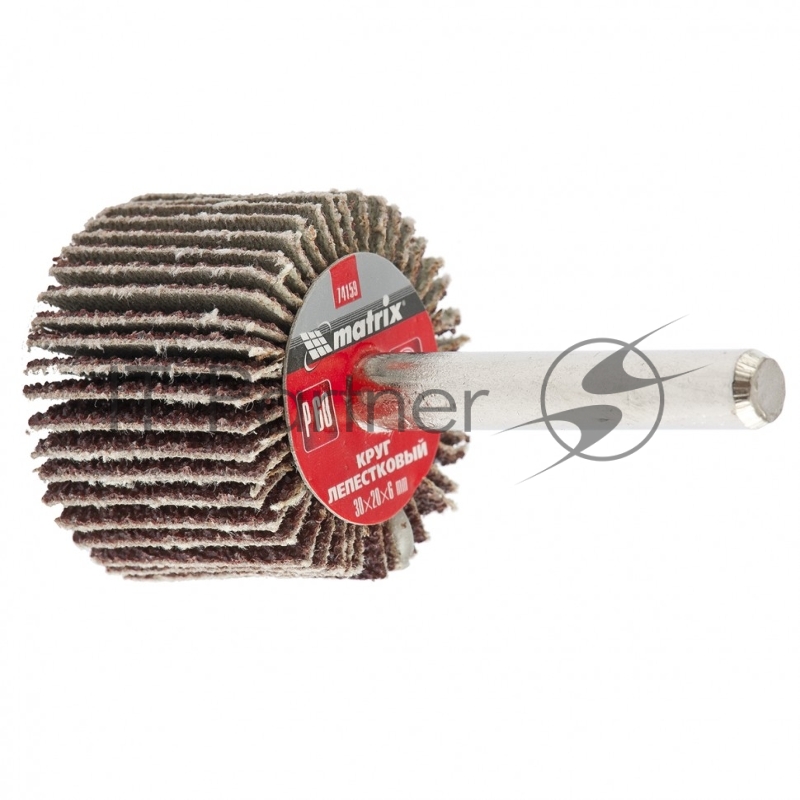 Круг лепестковый для дрели, 30 х 20 х 6 мм, P 80// Matrix