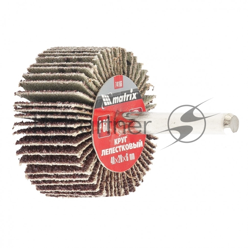 Круг лепестковый для дрели, 40 х 20 х 6 мм, P 60// Matrix