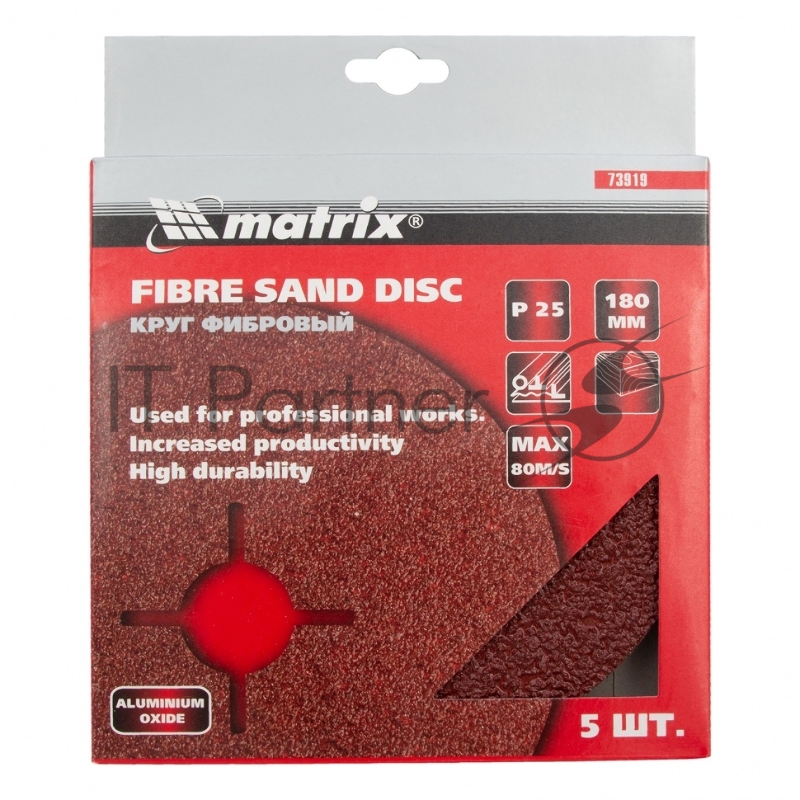 Круг фибровый, Р 24, 180 х 22mm, 5шт.// Matrix