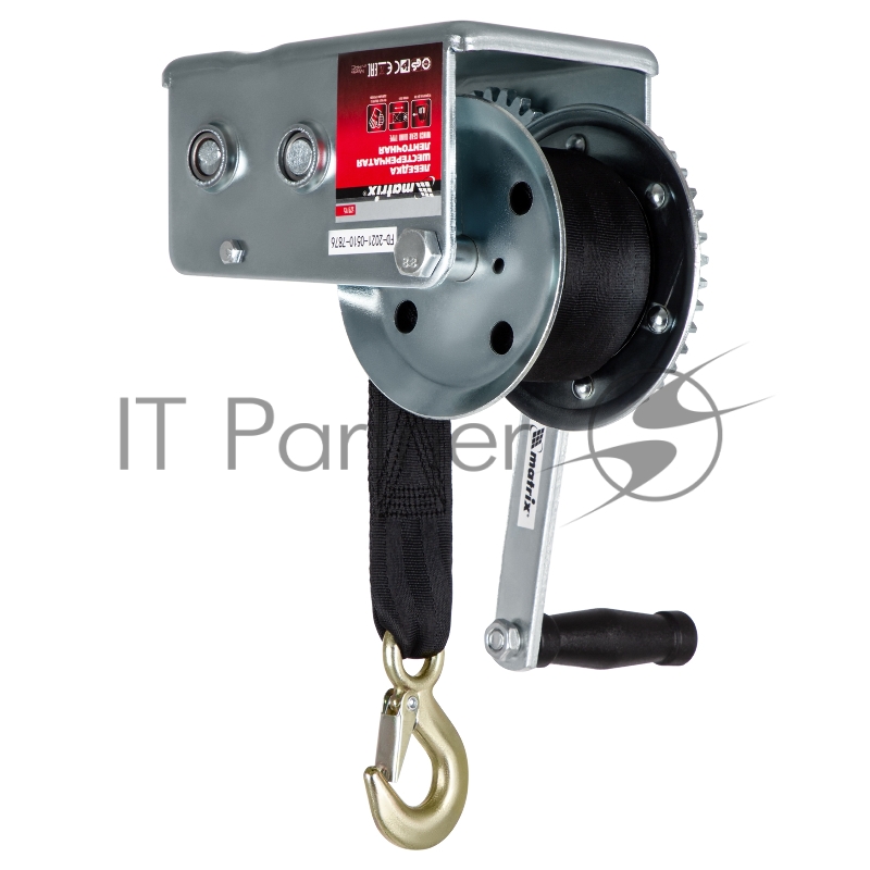 Лебедка шестеренчатая, тяга - 0,8 т, ленточная// Matrix