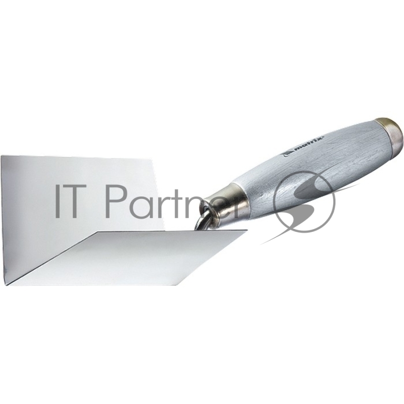 Мастерок из нерж. стали, 80 х 60 х 60 мм, для внутренних углов, деревянная ручка// Matrix