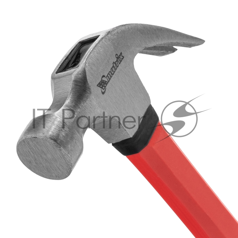 Молоток-гвоздодер, 450 г, боек 27 мм, фибергласовая обрезиненная рукоятка// Matrix