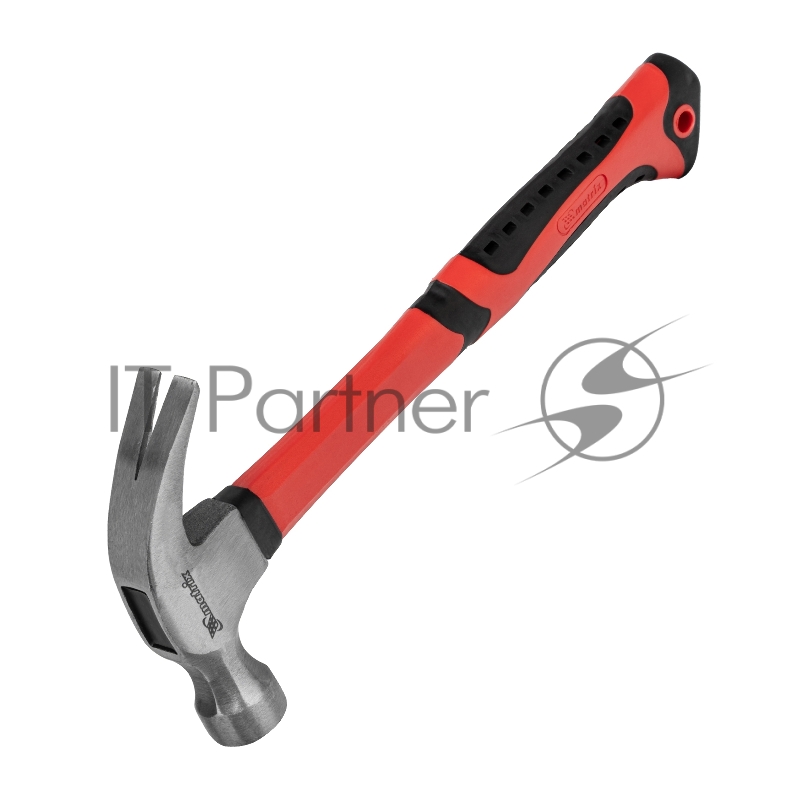 Молоток-гвоздодер, 450 г, боек 27 мм, фибергласовая обрезиненная рукоятка// Matrix