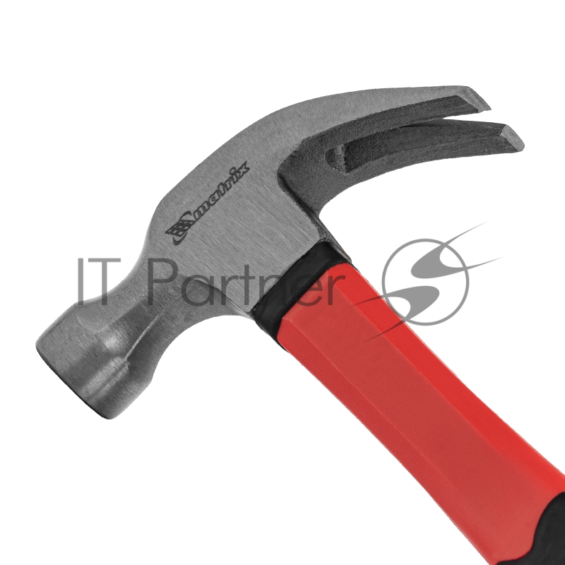 Молоток-гвоздодер, 450 г, боек 27 мм, фибергласовая обрезиненная рукоятка// Matrix