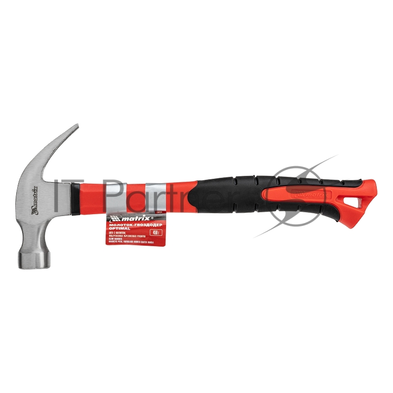 Молоток-гвоздодерoptimal,450 г,боек c магнитом,фибергласовая обрезиненная рукоятка// Matrix