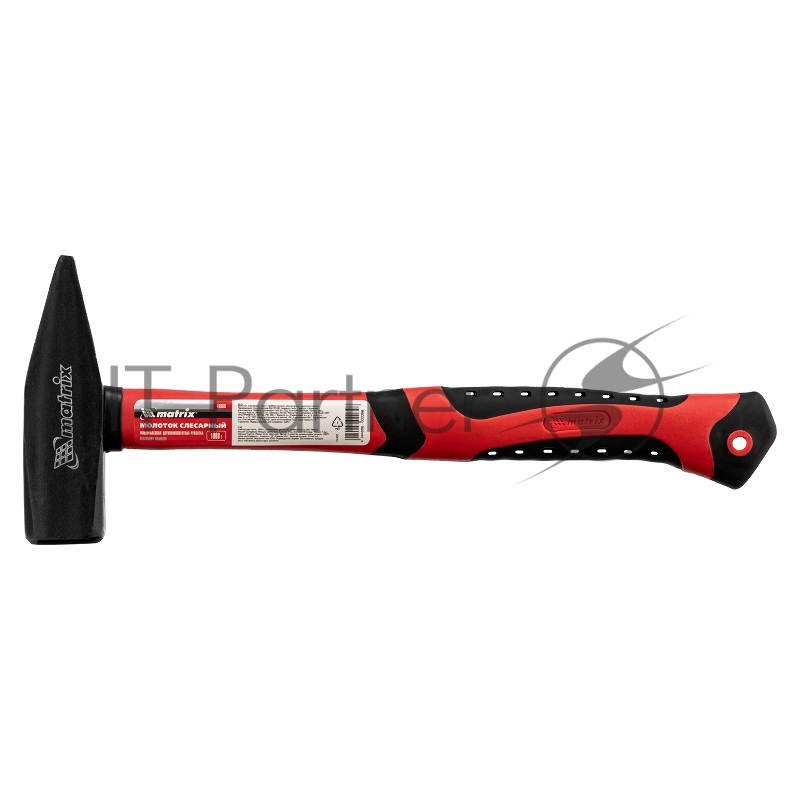 Молоток слесарный, 1000 г, фибергласовая обрезиненная рукоятка// Matrix