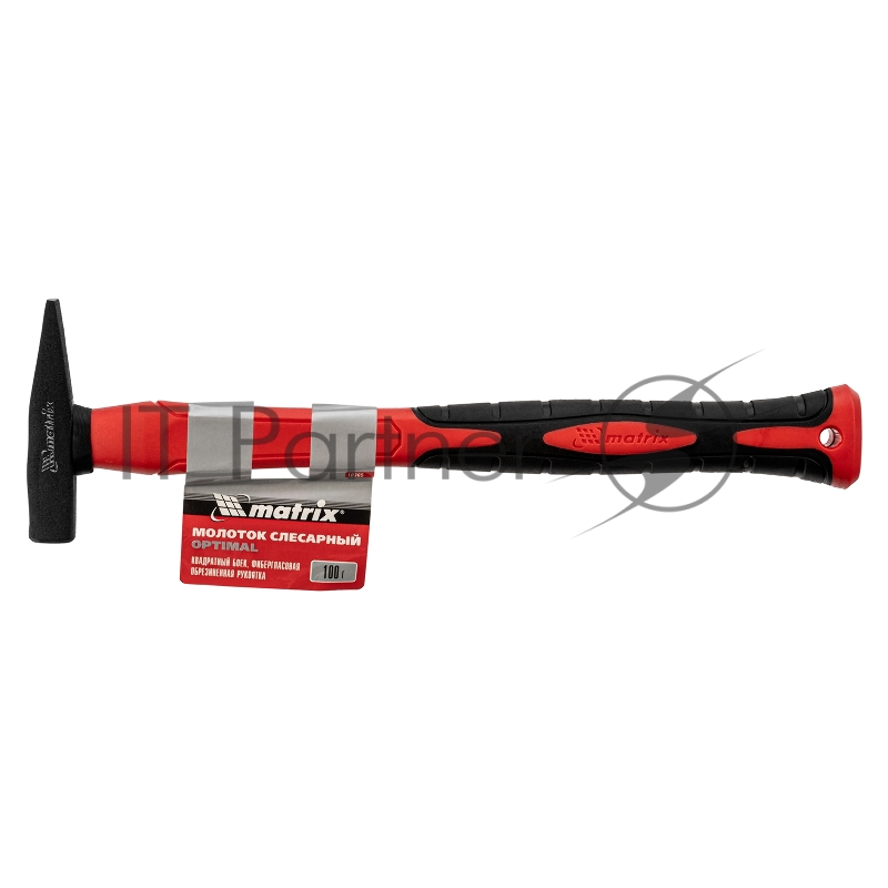Молоток слесарныйoptimal,100 г,фибергласовая обрезиненная рукоятка,квадратный боек// Matrix