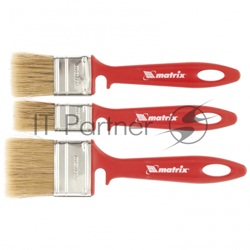 Набор кистей для эмалей 25мм, 35мм, 50мм, натуральная щетина, пластиковая рукоятка// Matrix