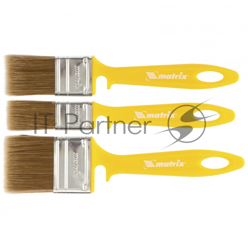 Набор кистей для лаков, 25мм, 35мм, 50мм, искусственная щетина, пластиковая рукоятка// Matrix
