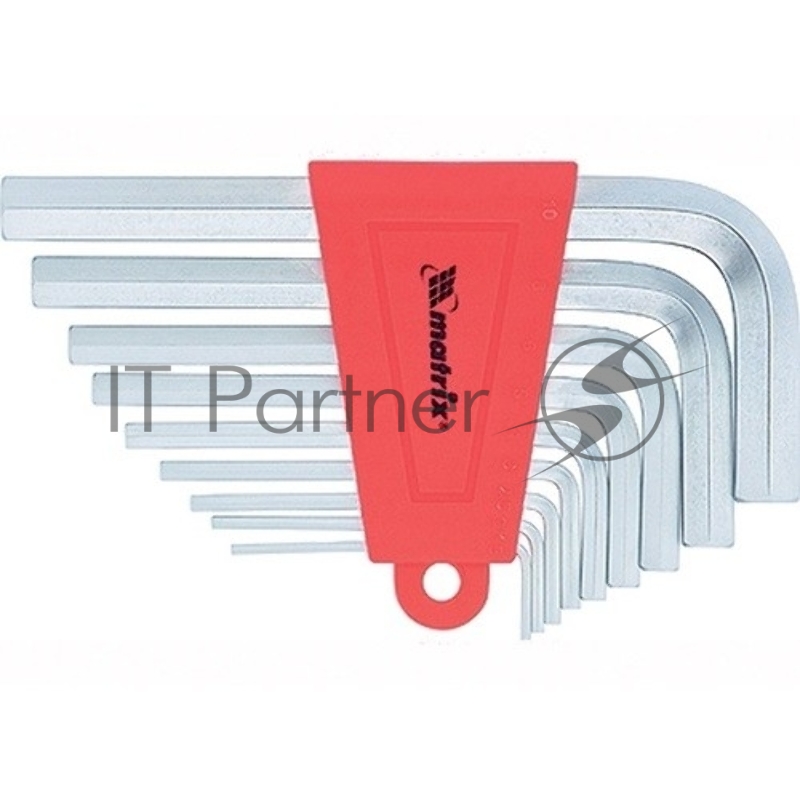 Набор ключей имбусовых HEX, 1,5–10 мм, CrV, 9 шт., короткие, сатин.// Matrix