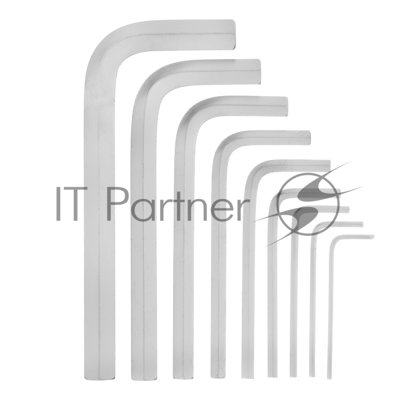 Набор ключей имбусовых HEX, 2–12 мм, CrV, 9 шт., короткие, сатин.// Matrix