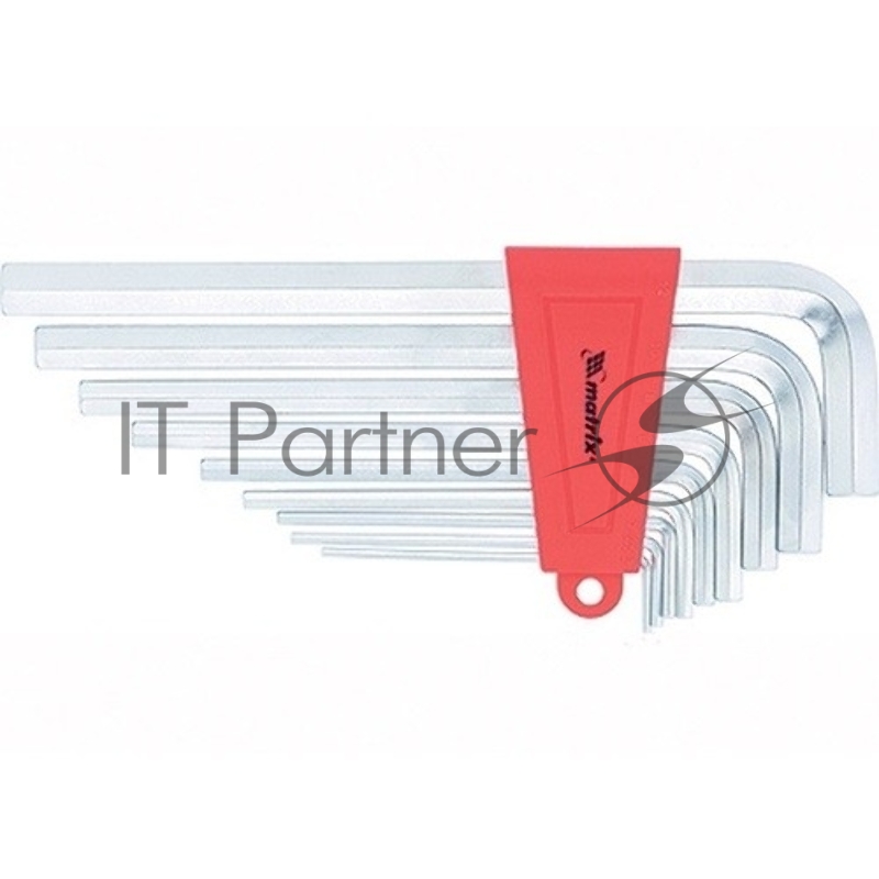 Набор ключей имбусовых HEX, 2–12 мм, CrV, 9 шт., удлиненные, сатин.// Matrix