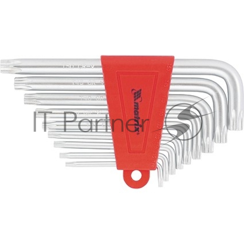 Набор ключей имбусовых TORX, 9 шт., T10-T50, CrV, короткие, сатин.// Matrix