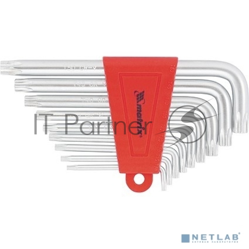 Набор ключей имбусовых TORX, 9 шт., T10-T50, CrV, короткие, сатин.// Matrix