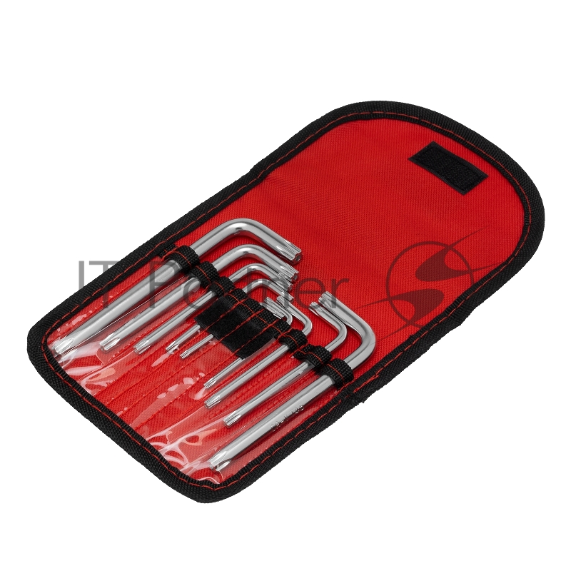 Набор ключей имбусовых TORX-TORX Tampered, 9 шт., T10-T50, CrV, короткие, сатин., чехол// Matrix