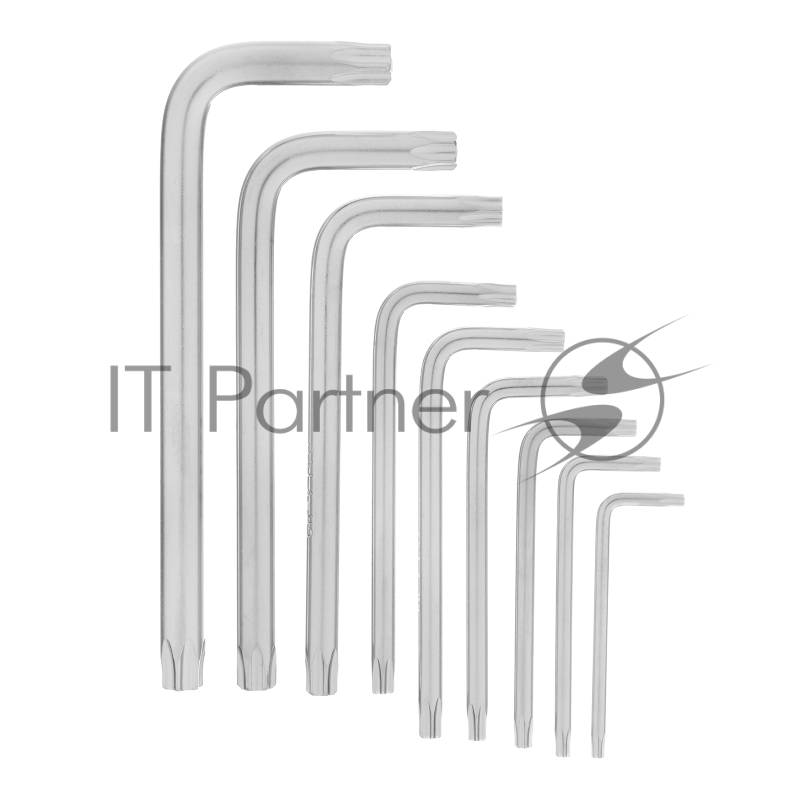 Набор ключей имбусовых TORX-TORX Tampered, 9 шт., T10-T50, CrV, короткие, сатин., чехол// Matrix