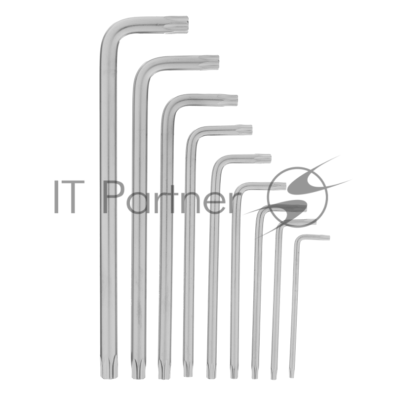 Набор ключей имбусовых TORX-TORX Tampered, 9 шт., T10-T50, CrV, удлиненные, сатин., чехол// Matrix