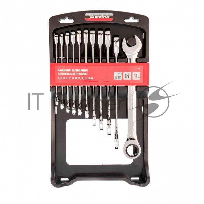 Набор ключей комбинированных, трещоточных 11 шт.// Matrix