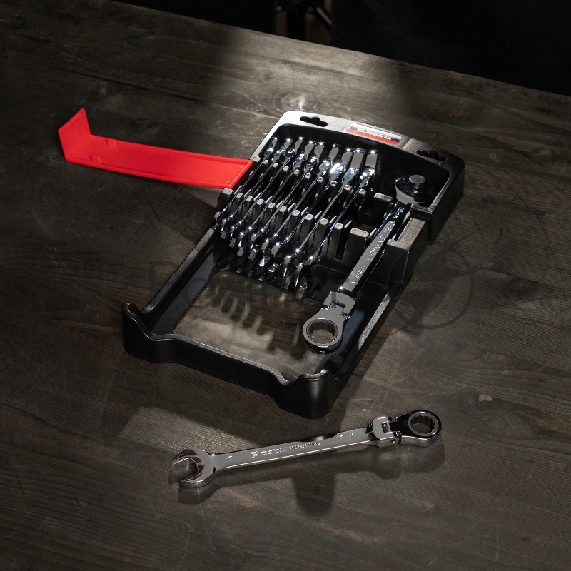 Набор ключей комбинированных, трещоточных шарнирных 11шт.// Matrix