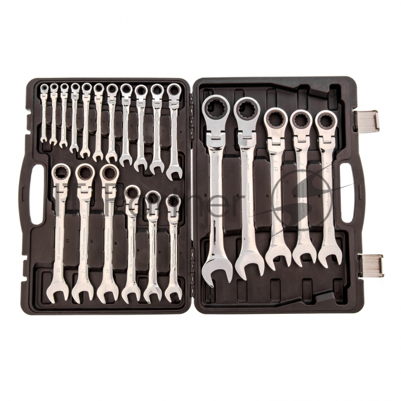 Набор ключей комбинированных, трещоточных шарнирных 22шт.// Matrix