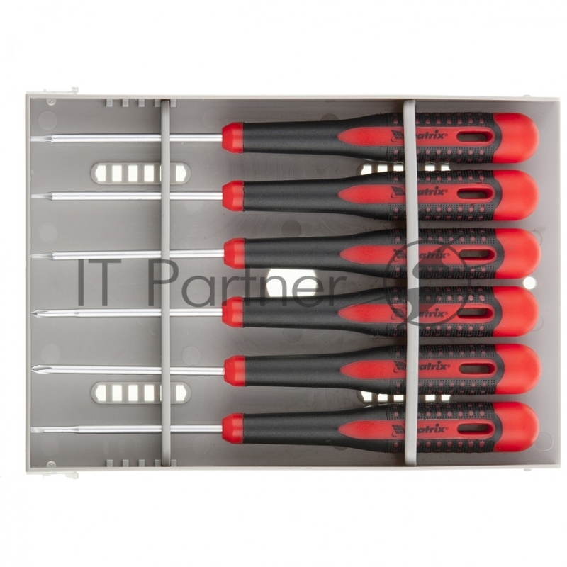 Набор отверток для точных работ Fusion, 2-компонентная рукоятка, 6 шт., в пласт. пенале// Matrix