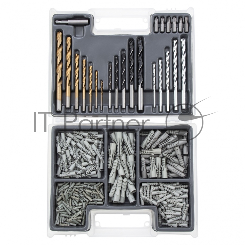 Набор сверл комбинированный (бетон 4-10мм, мет. 2-10мм, дер. 4-10мм, дюбеля) 300пр.// Matrix