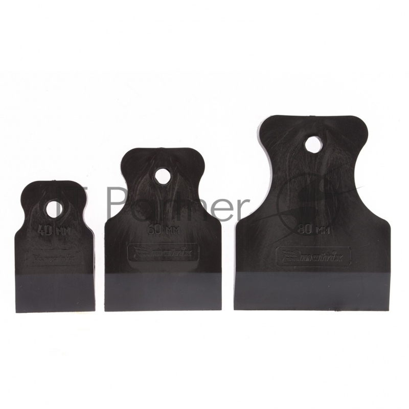 Набор шпателей 40-60-80 мм, черная резина, 3 шт.// Matrix