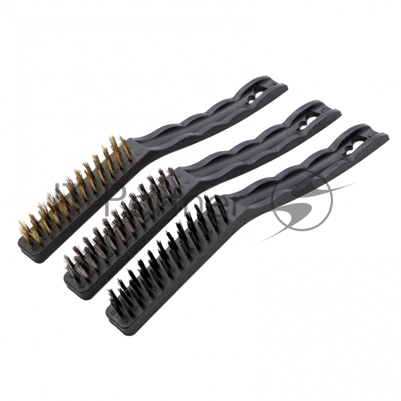 Набор щеток, 3 шт., металлические с пластмассовой ручкой, большие// Matrix