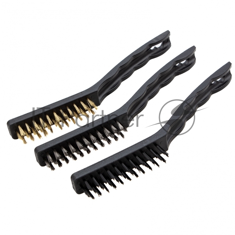 Набор щеток, 3 шт., металлические с пластмассовой ручкой, большие// Matrix