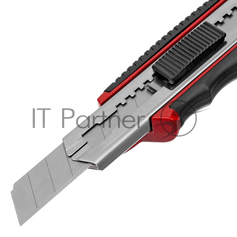 Нож, 18 мм, выдвижное лезвие, метал. направляющая, обрезиненная ручка, 5 лезвий// Matrix