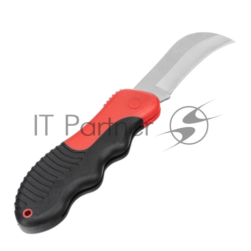 Нож электрика, складной, изогнутое лезвие, эргономичная двухкомпонентная рукоятка// Matrix