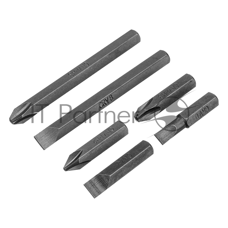 Отвертка ударно-поворотная 1/2, набор бит, 6 шт., черная ручка, в пласт. боксе// Matrix