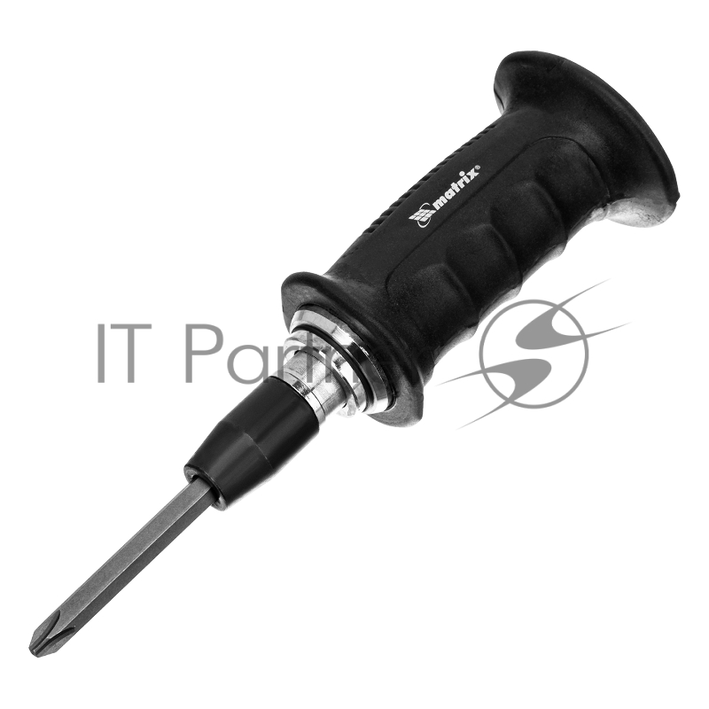 Отвертка ударно-поворотная 1/2, набор бит, 6 шт., черная ручка, в пласт. боксе// Matrix