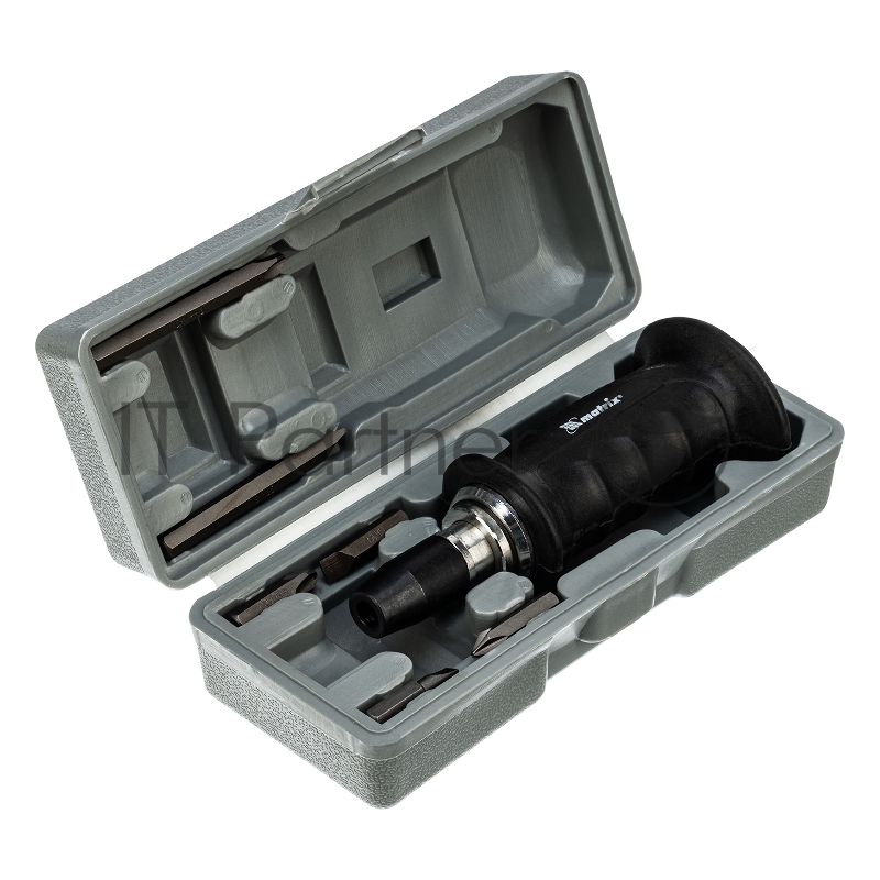 Отвертка ударно-поворотная 1/2, набор бит, 6 шт., черная ручка, в пласт. боксе// Matrix