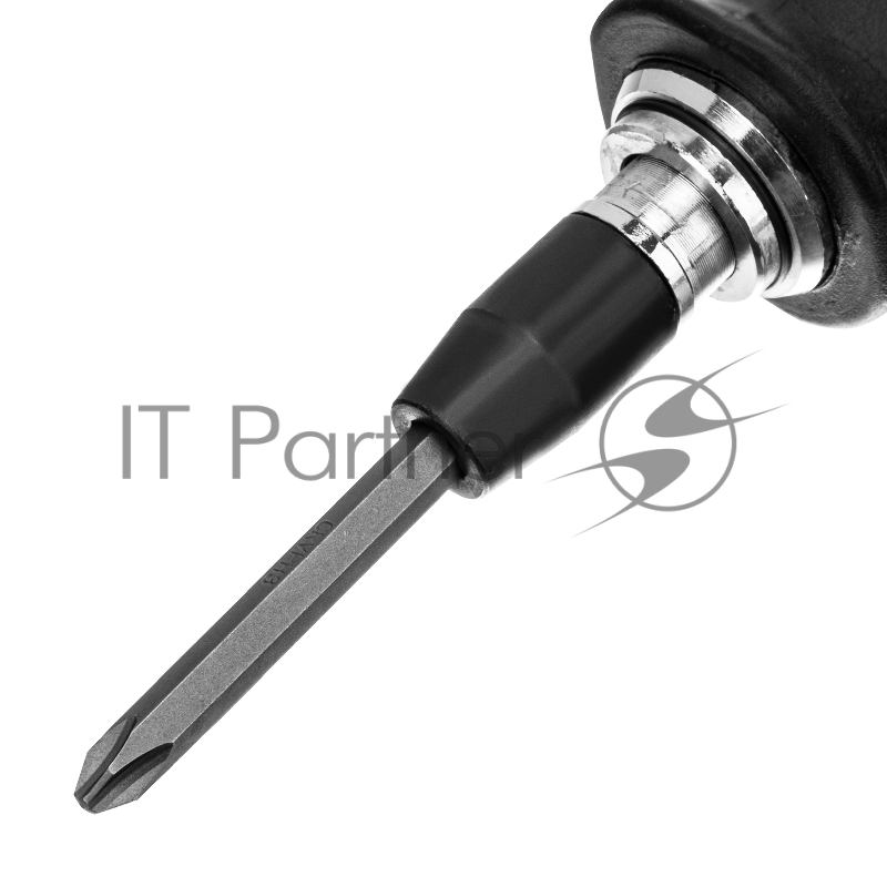 Отвертка ударно-поворотная 1/2, набор бит, 6 шт., черная ручка, в пласт. боксе// Matrix