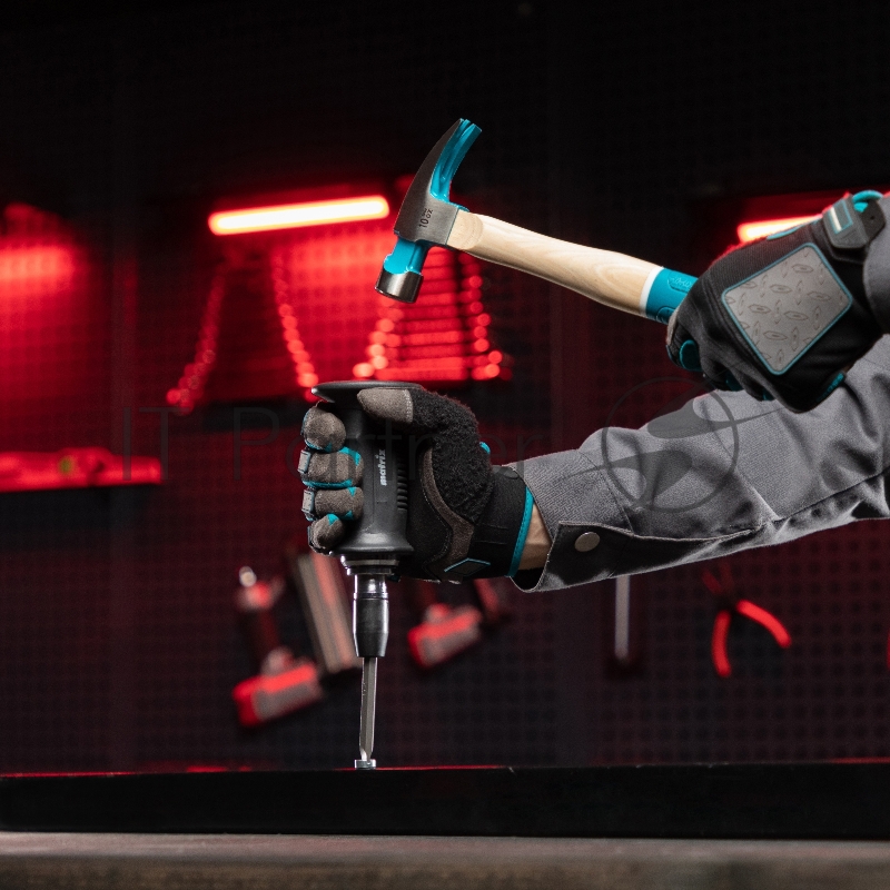 Отвертка ударно-поворотная 1/2, набор бит, 6 шт., черная ручка, в пласт. боксе// Matrix