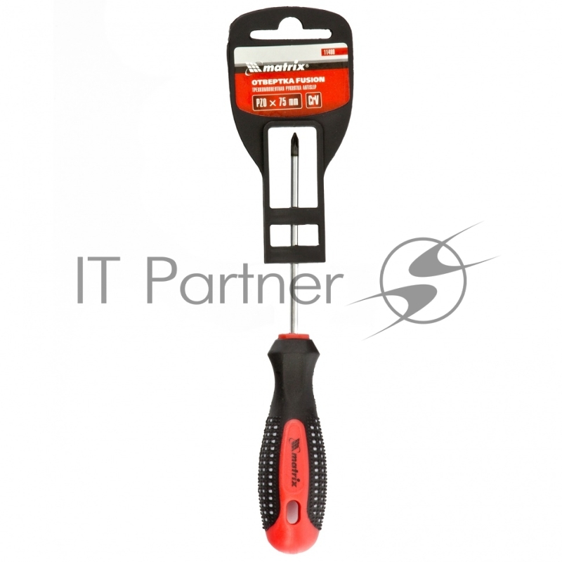 Отвертка Fusion, PZ0 x 75 мм, CrV, 3-х компонентная рукоятка anti slip// Matrix