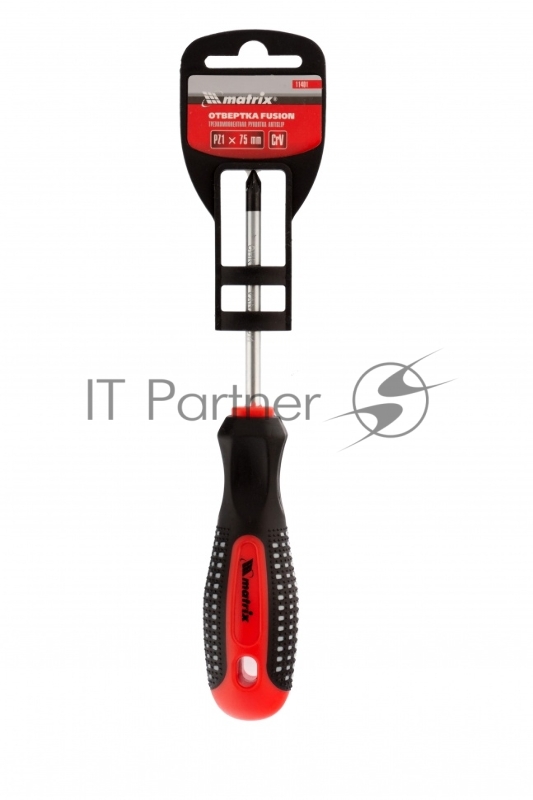 Отвертка Fusion, PZ1 x 75 мм, CrV, 3-х компонентная рукоятка anti slip// Matrix
